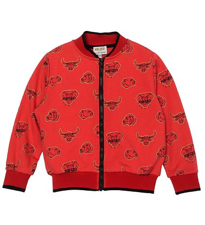 Kenzo Cardigan - Exclusive Edition - Bright Red/Sort m. Kenzos D Kenzo Cardigan - Exclusive Edition - Bright Red/Sort m. Kenzos D