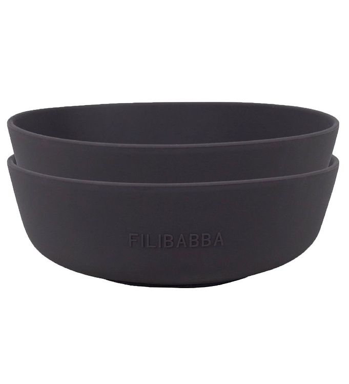 Filibabba Skåle - 2-pak - Silikone - Stone Grey