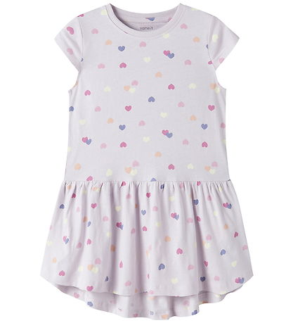 Name It Kjole - NmfVigga - Lavender Fog/Colorful Heart