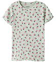 Name It T-shirt - Rib - NmfVemma - Pale Aqua/Strawberries