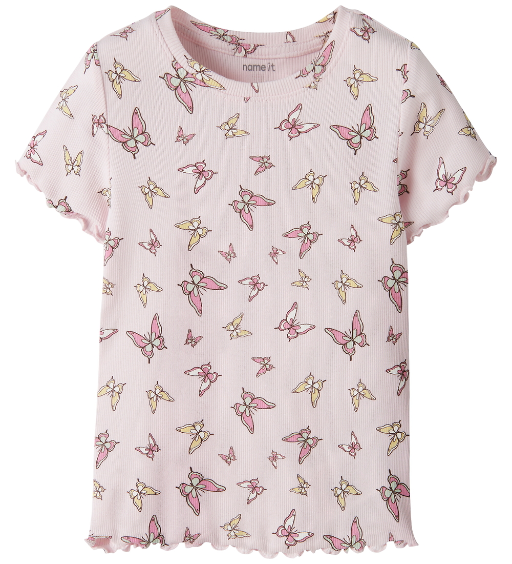 Name It T-Shirt - Rib - NmfVemma - Cradle Pink/Fliegen - Name It - 3 Jahre (98) - T-Shirts