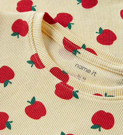 Name It T-shirt - Rib - NmfVemma - Double Cream/Apples