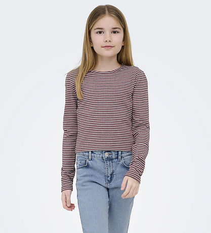 Kids Only Bluse - KogPamia - Rose Brown/Thin White Stripe