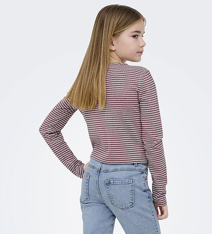Kids Only Bluse - KogPamia - Rose Brown/Thin White Stripe