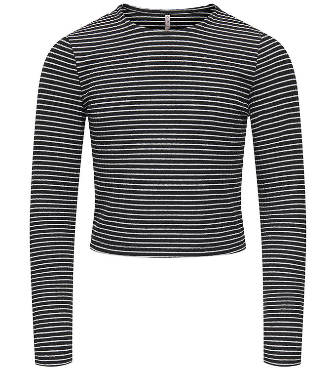 Kids Only Bluse - KogPamia - Rib - Black/Thin White Stripe