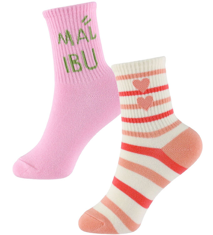 Kids Only Strømper - 2-pak - KogMalibu - Cloud Dancer/Striped/So
