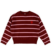 Kids Only Bluse - KoGamy - Strik - Cabernet/Sea Pink/Red Heart
