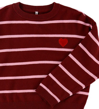 Kids Only Bluse - KoGamy - Strik - Cabernet/Sea Pink/Red Heart