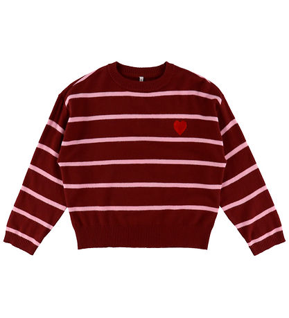 Kids Only Bluse - KoGamy - Strik - Cabernet/Sea Pink/Red Heart