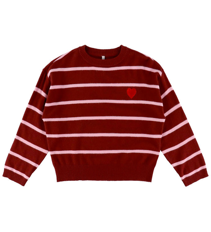 Kids Only Bluse - KoGamy - Strik - Cabernet/Sea Pink/Red Heart