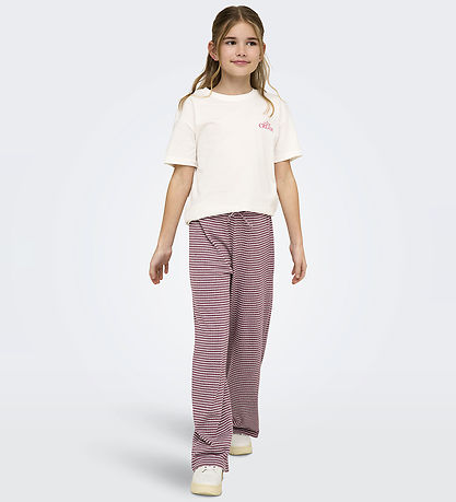 Kids Only Bukser - Rib - KogPamia - Rose Brown/Thin White Stripe