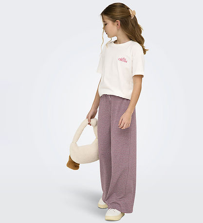 Kids Only Bukser - Rib - KogPamia - Rose Brown/Thin White Stripe
