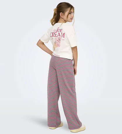 Kids Only Bukser - Rib - KogPamia - Rose Brown/Thin White Stripe
