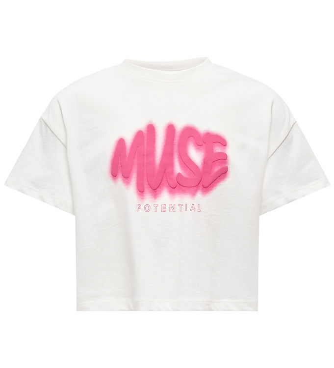 Kids Only T-shirt - Cropped - KogDaphne - Cloud Dancer/Muse