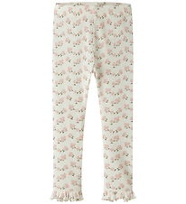 Lil Atelier Leggings - Rib - NmfGago - Coconut Milk/Hydrangea