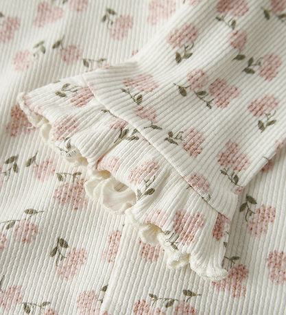 Lil Atelier Leggings - Rib - NmfGago - Coconut Milk/Hydrangea