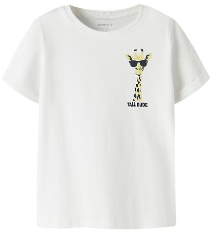 Name It T-shirt - NmmVux - Bright White/Giraffe
