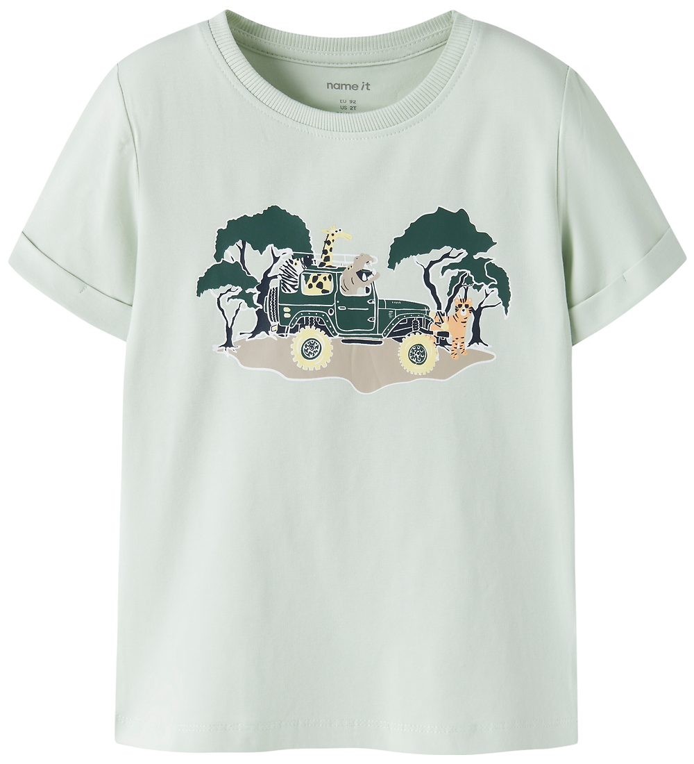 Name It T-Shirt - NmmVux - Pale Aqua/Drive - Name It - 3 Jahre (98) - T-Shirts