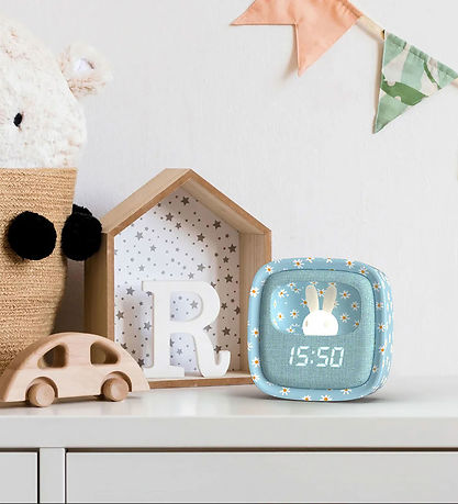 Mobility on Board Vækkeur m. Lys - Billy Clock - Blue Flower