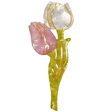 By Stær Hårklemme - Tulipan - Rosa/ Hvid