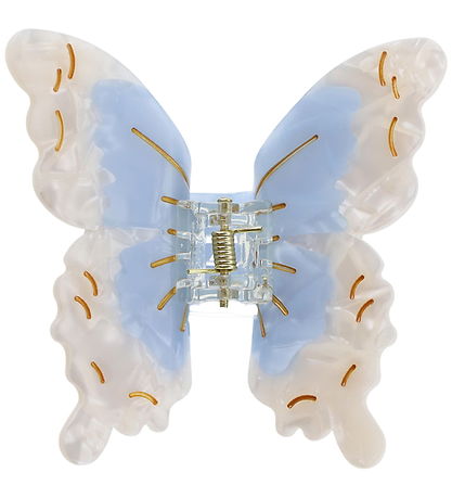 By Stær Håklemme - Sommerfugl - Lyseblå/ Hvid