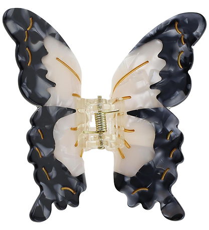 By Stær Hårklemme - Sommerfugl - Hvid/ Sort
