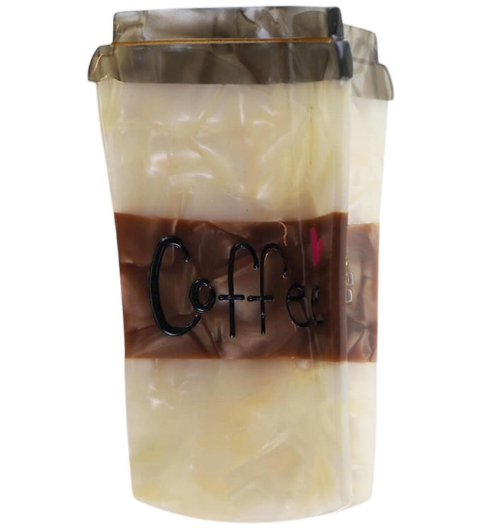 By Stær Hårklemme - To Go Coffee - 8x4 cm - Beige