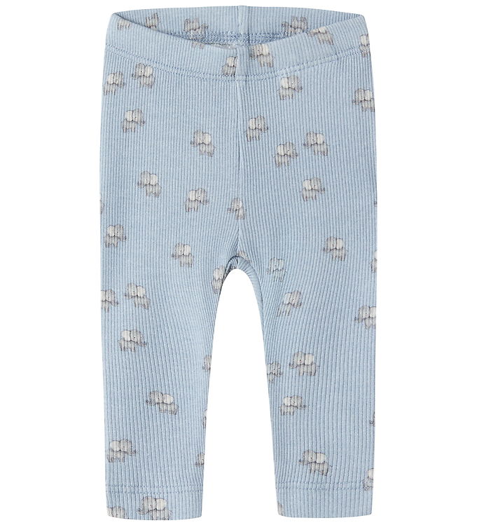 Name It Leggings - Rib - NbmHobit - Blue Fog billede