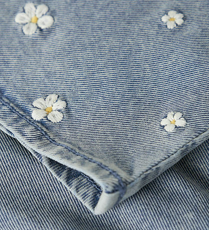 Name It Kjole - NbfFlora - Light Blue Denim/EMB