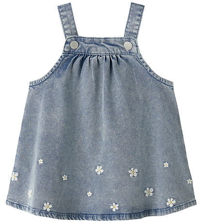 Name It Kjole - NbfFlora - Light Blue Denim/EMB