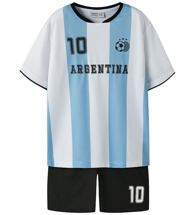 Name It Hiteam - Fodboldsæt - Blå/Hvid/Sort - 134-140