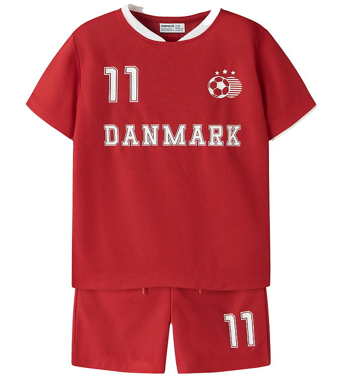 Name It Hiteam - Shortssæt - Hvid/Rød - 116