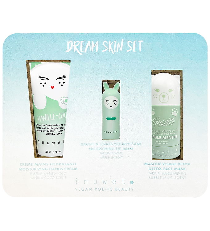 Inuwet Gavesæt - Håndcreme/Læbepomade/Ansigtsmaske - Grøn