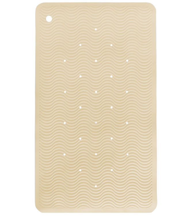Hevea Bademåtte - Naturgummi - 70x40 cm - Wave Long - Sand
