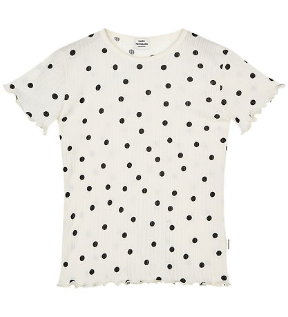 Mads Nørgaard T-shirt - Trixina - Dot Aop Vanilla Ice