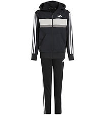 adidas Performance Træningssæt - J 3S Tib FL TS - Black/White/Gr