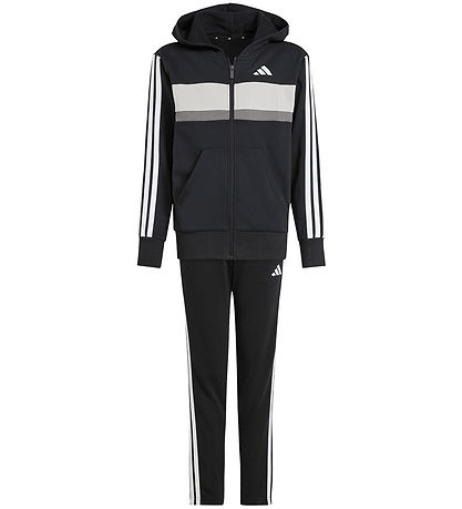 adidas Performance Træningssæt - J 3S Tib FL TS - Black/White/Gr