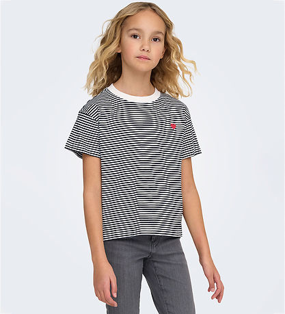 Kids Only T-shirt - KogPisa - Cloud Dancer/Sky Captain Y/D Strip