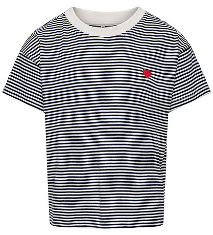 Kids Only T-shirt - KogPisa - Cloud Dancer/Sky Captain Y/D Strip