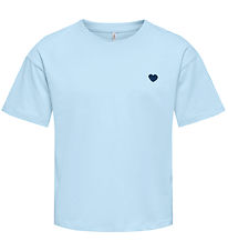 Kids Only T-shirt - Noos - KogMaiken - Kentucky Blue/Heart Emb/N
