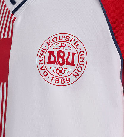 Hummel T-shirt - hmlJR REG DBU Stripy - Tango Red