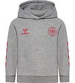 Hummel Hættetrøje - hmlJR REG DBU - Grey Melange