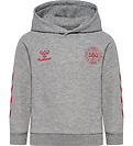 Hummel Hættetrøje - hmlJR REG DBU - Grey Melange