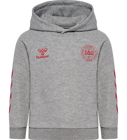 Hummel Hættetrøje - hmlJR REG DBU - Grey Melange