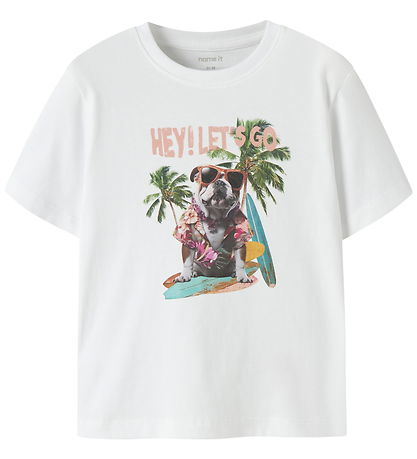 Name It T-shirt - NmmVoto - Bright White/Surf Dog
