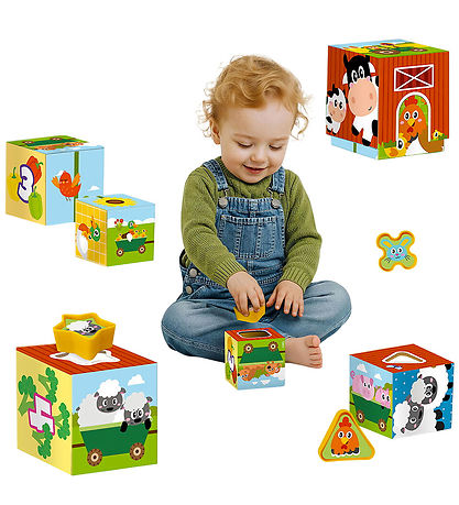 SES Creative Stableklodser Og Puttekasse - 2-i-1 - Bondegårdsdyr