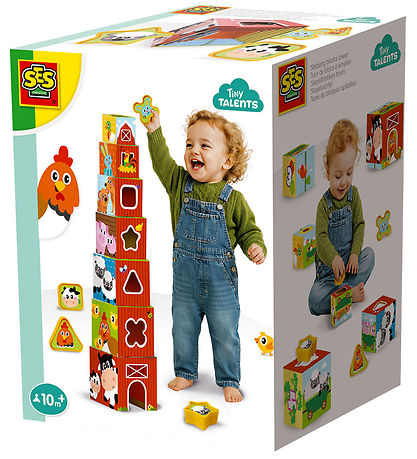 SES Creative Stableklodser Og Puttekasse - 2-i-1 - Bondegårdsdyr