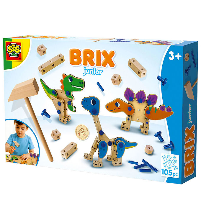SES Creative Kreasæt - Brix Junior - Dinosaurer