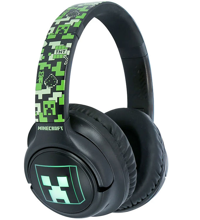 OTL Technologies Minecraft - Trådløse Høretelefoner - LED Lys - Grøn/Sort OTL Technologies Minecraft - Trådløse Høretelefoner - LED Lys - Grøn/Sort