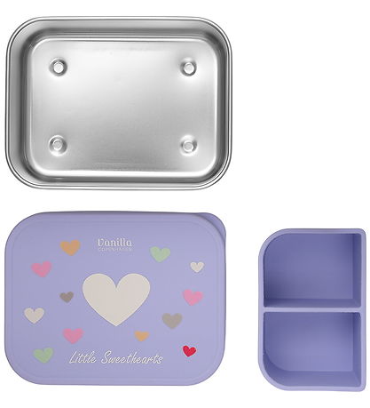 Vanilla Copenhagen Madkasse - Silikone/ Stål - Hearts - Lavender